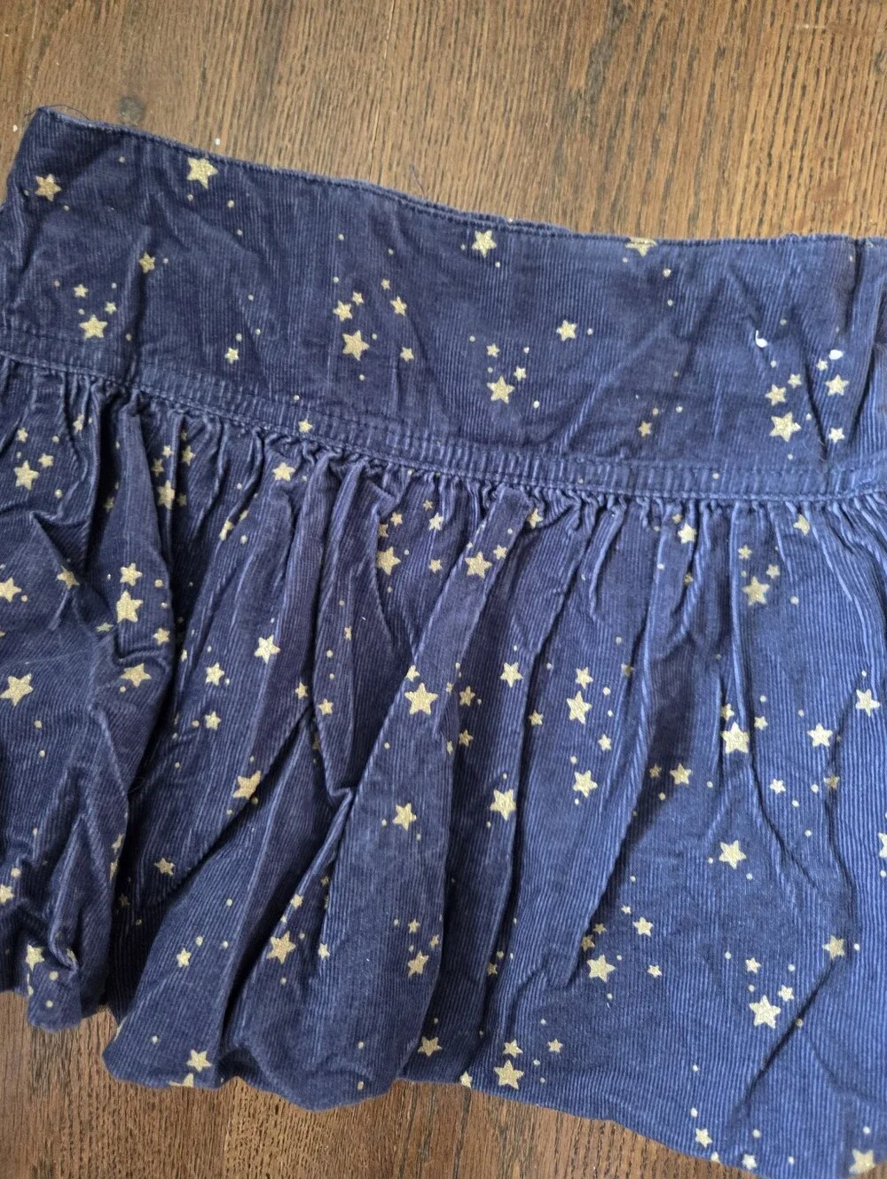 Gymboree Girls 5 Blue/Gold Stars Corduroy Bubble Skirt